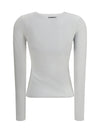 sweater long-sleeve with v-open neckline