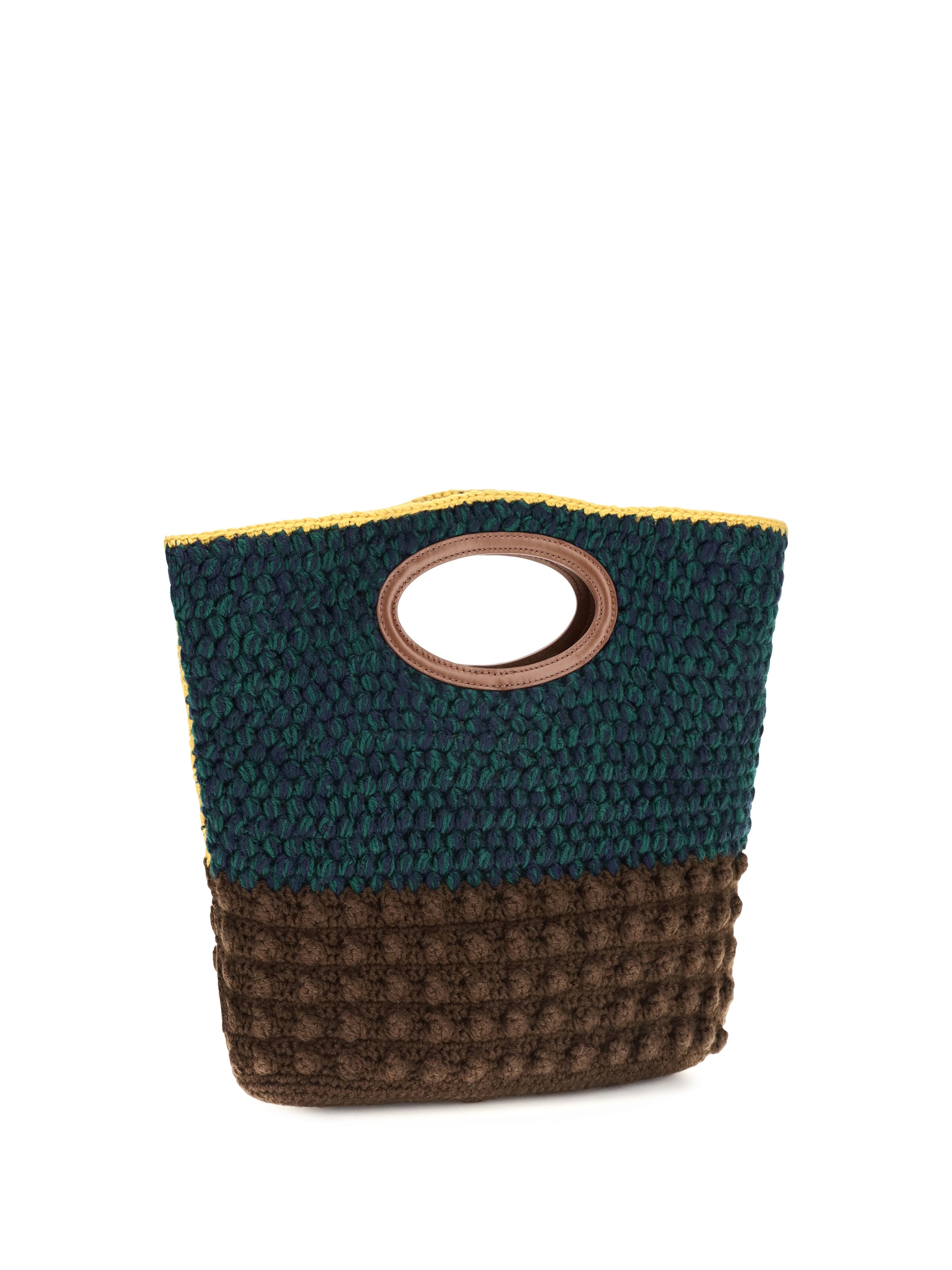 knotty crochet wool handbag