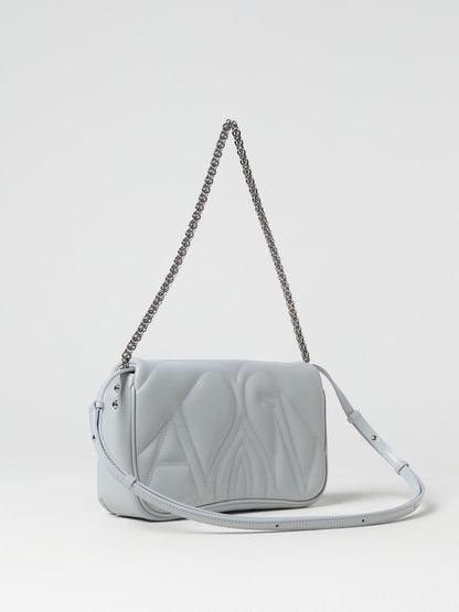 MCQUEEN OS seal bag in leather with quilted monogram