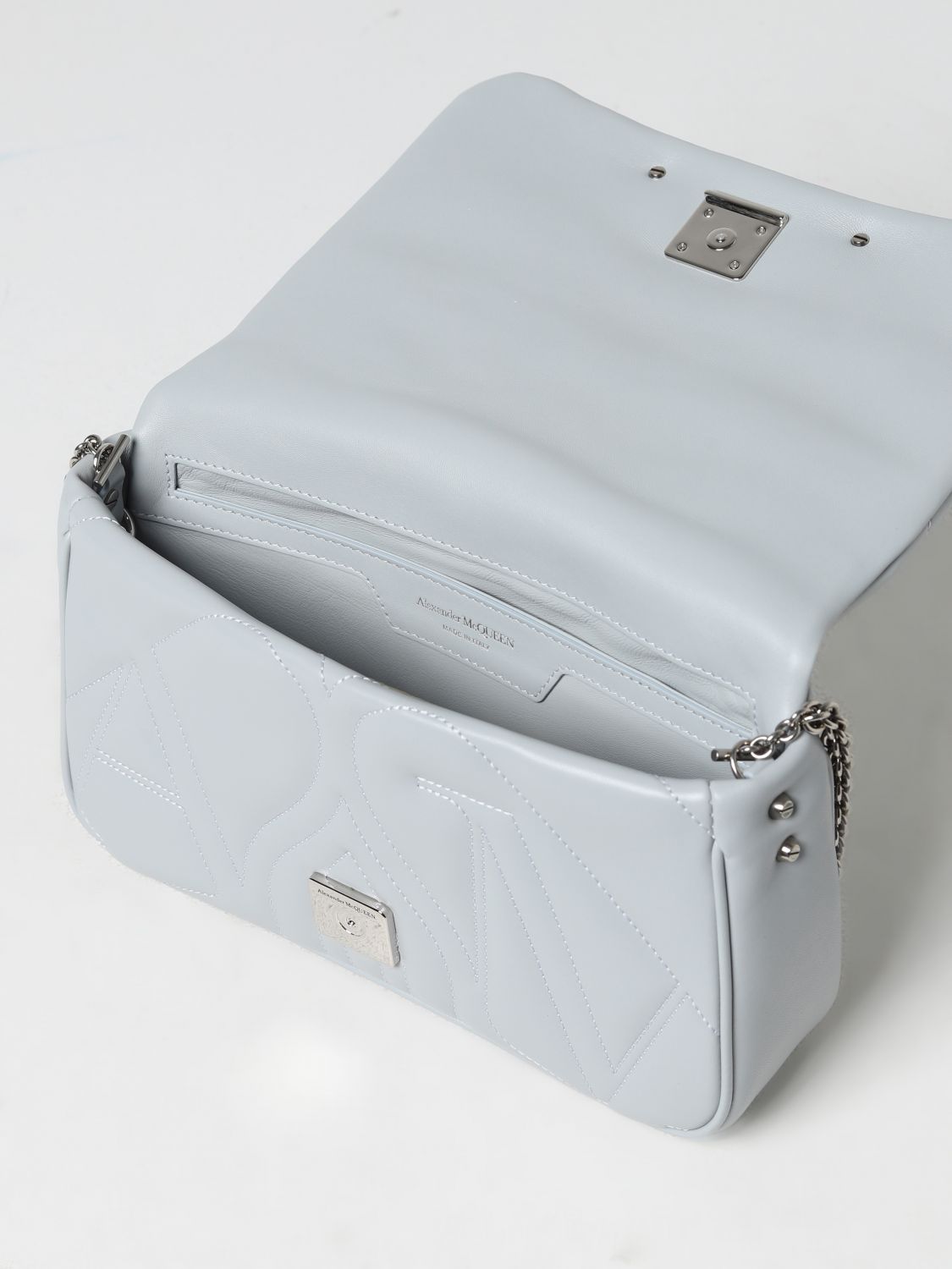 seal bag in leather with quilted monogram