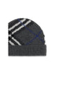 checked cashmere-blend beanie