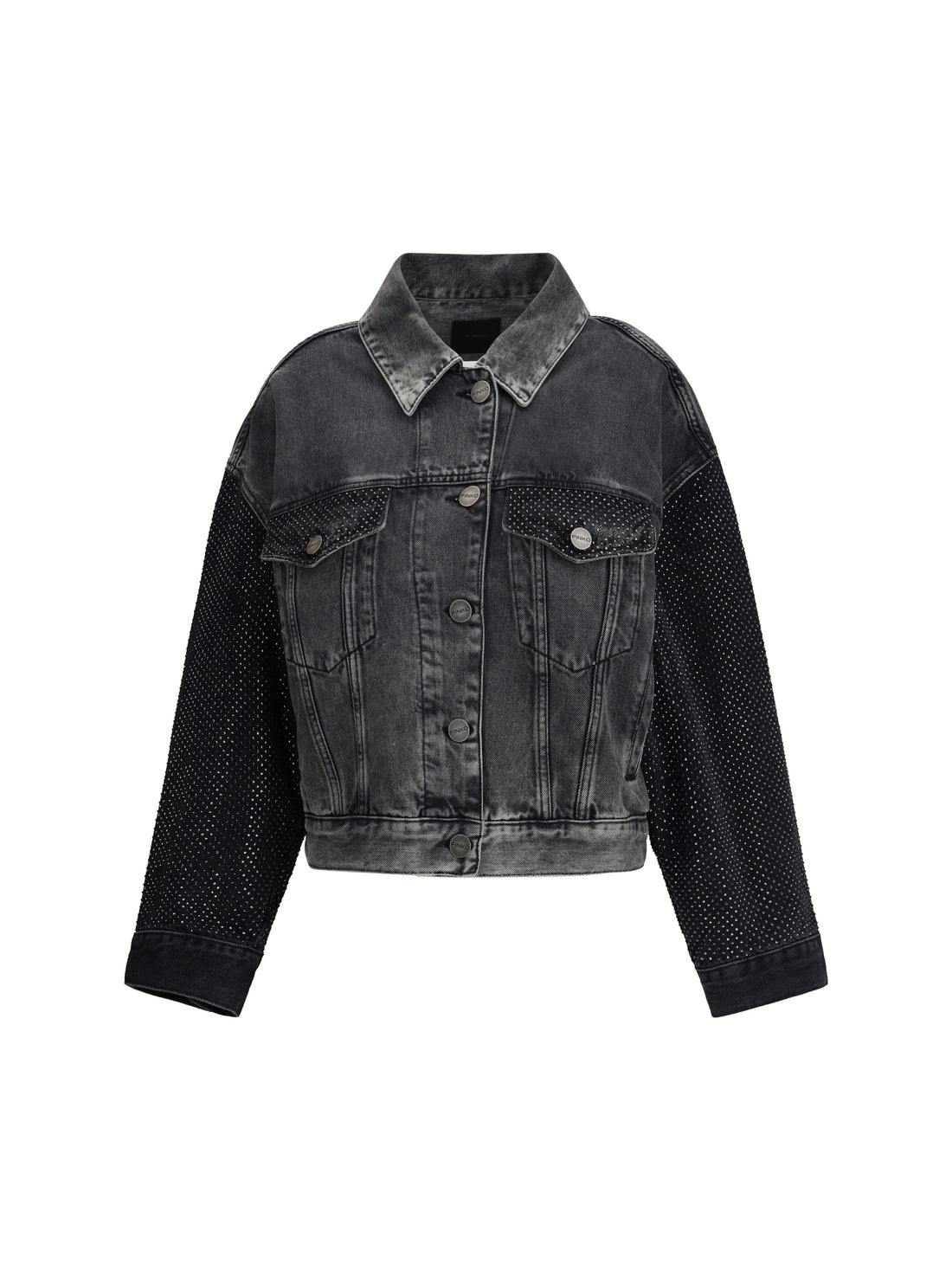 PINKO M the trucker jacket with mini studs