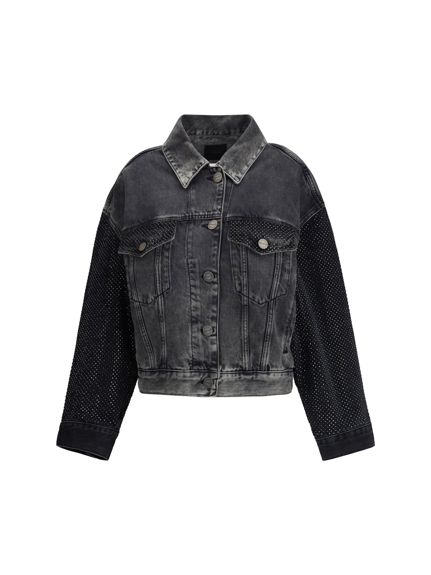 PINKO M the trucker jacket with mini studs