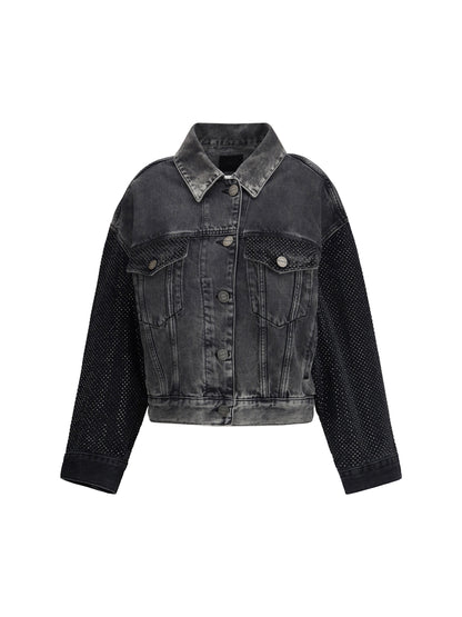 PINKO M the trucker jacket with mini studs