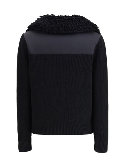 MONCLER GRENOBLE M padded wool zip-up cardigan