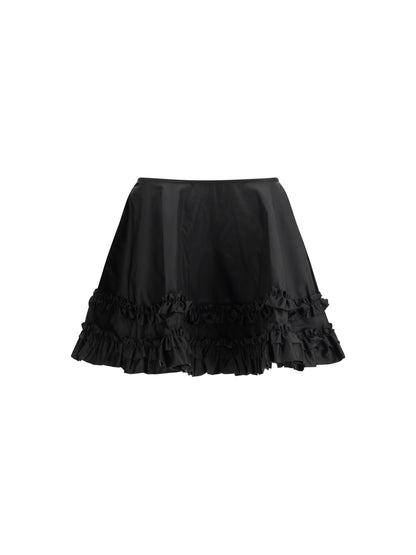 GANNI 34 duchesse nylon mini frill skirt