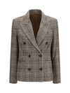 double-breasted jacket in alpaca and wool blend