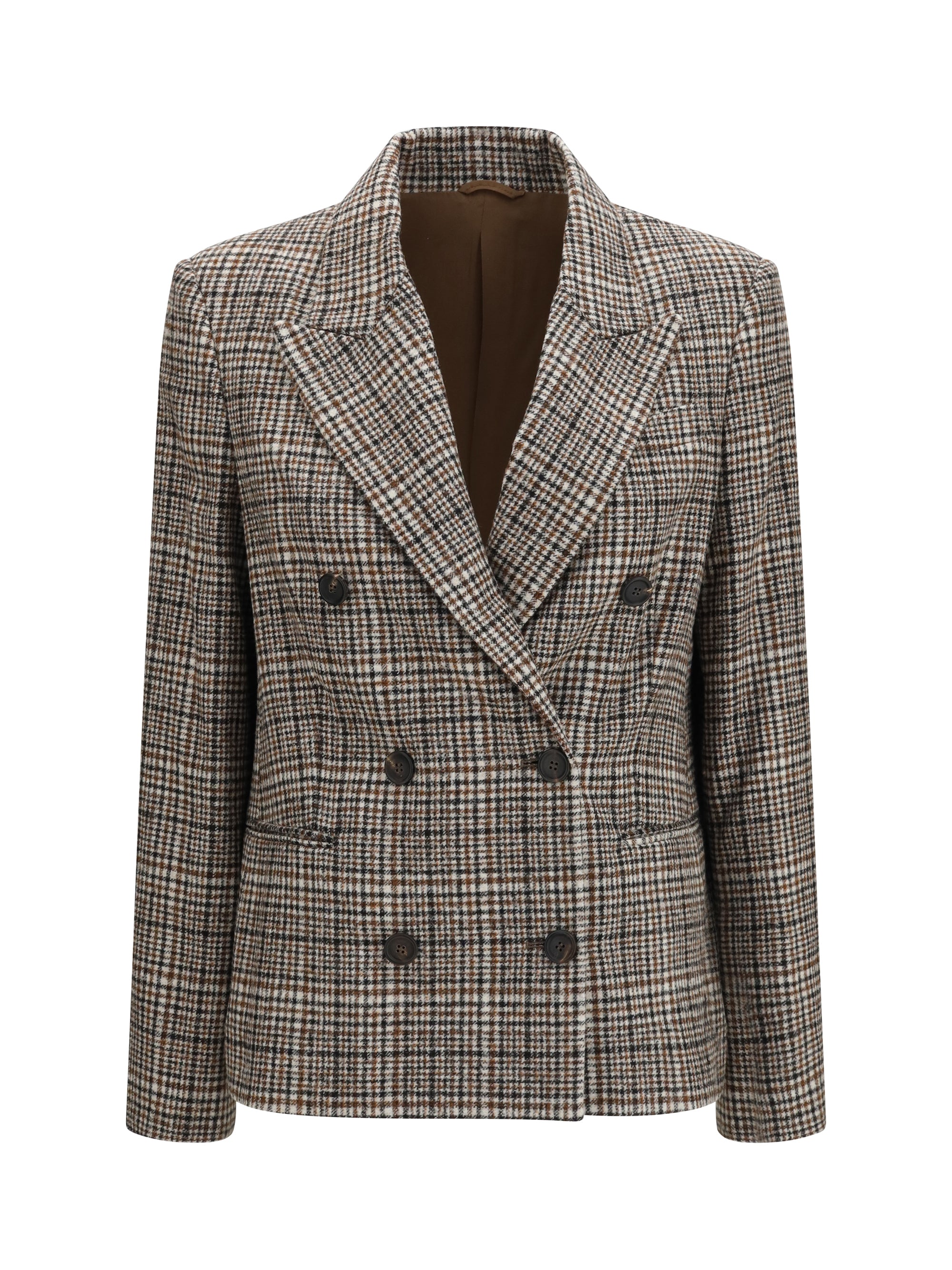 double-breasted jacket in alpaca and wool blend