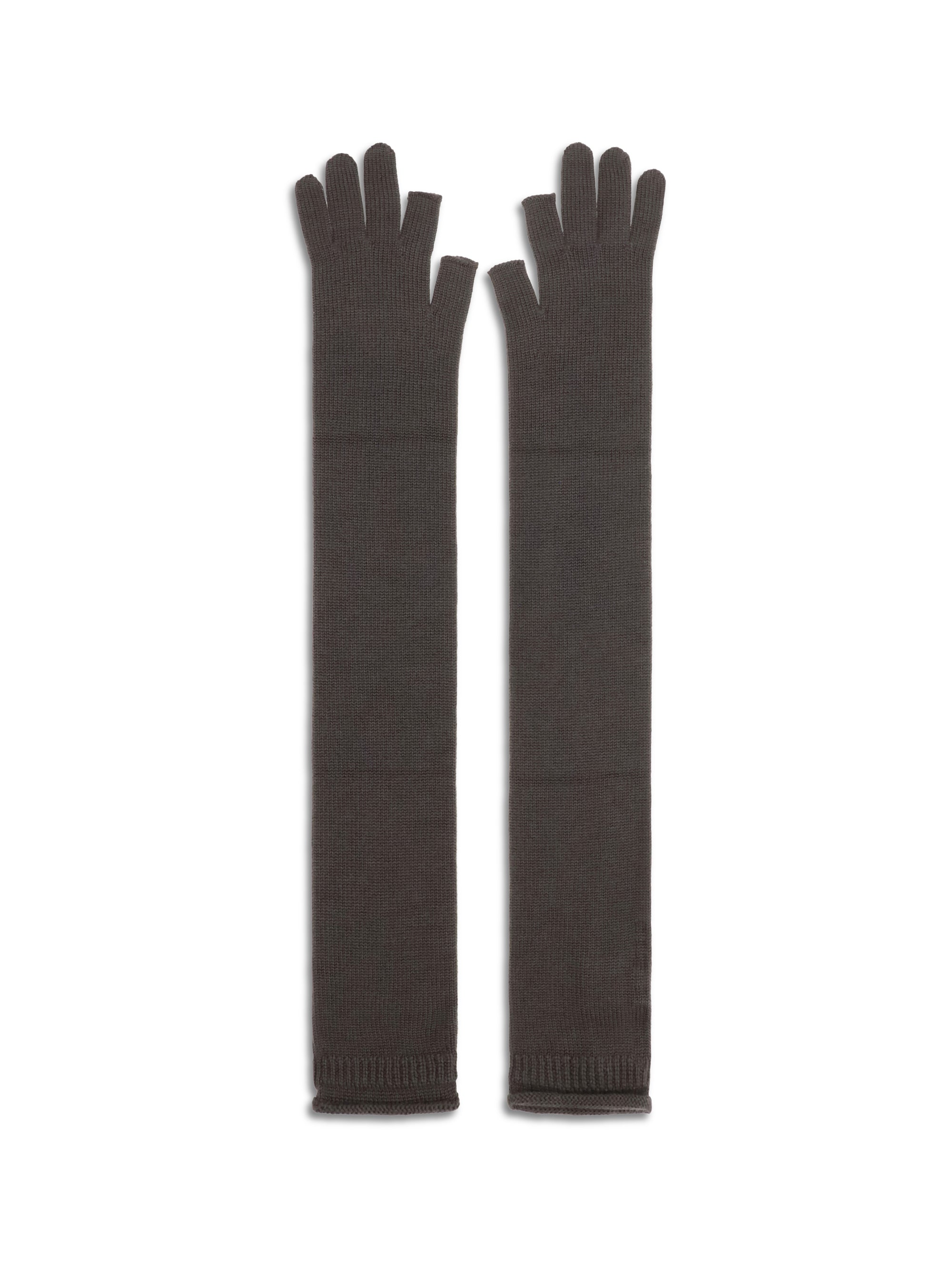 long fingerless wool gloves