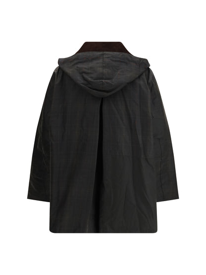 BARBOUR 6 tartan waxed duffle coat by barbour x ganni