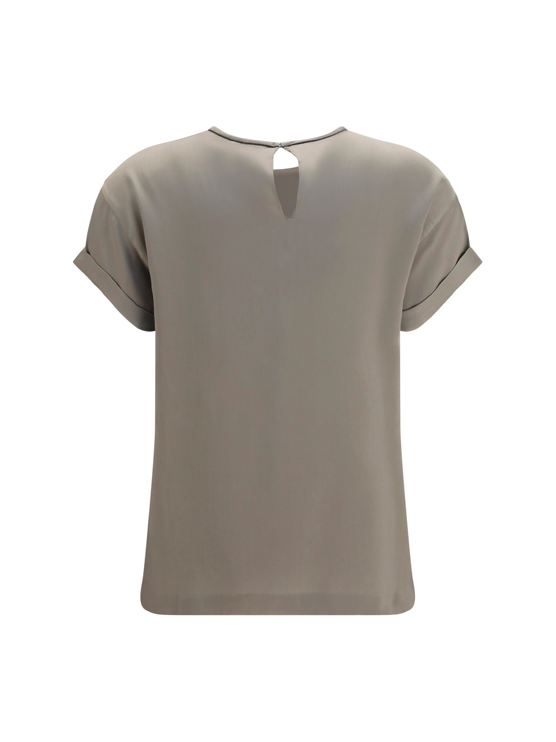 BRUNELLO CUCINELLI M silk blouse with monili chain
