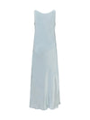 long satin v-neck dress