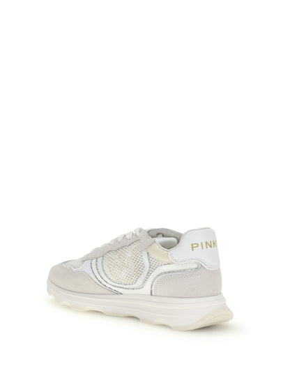 PINKO 36 leather zoe sneakers with mesh inserts