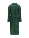 vintage effect suede double breasted trench coat