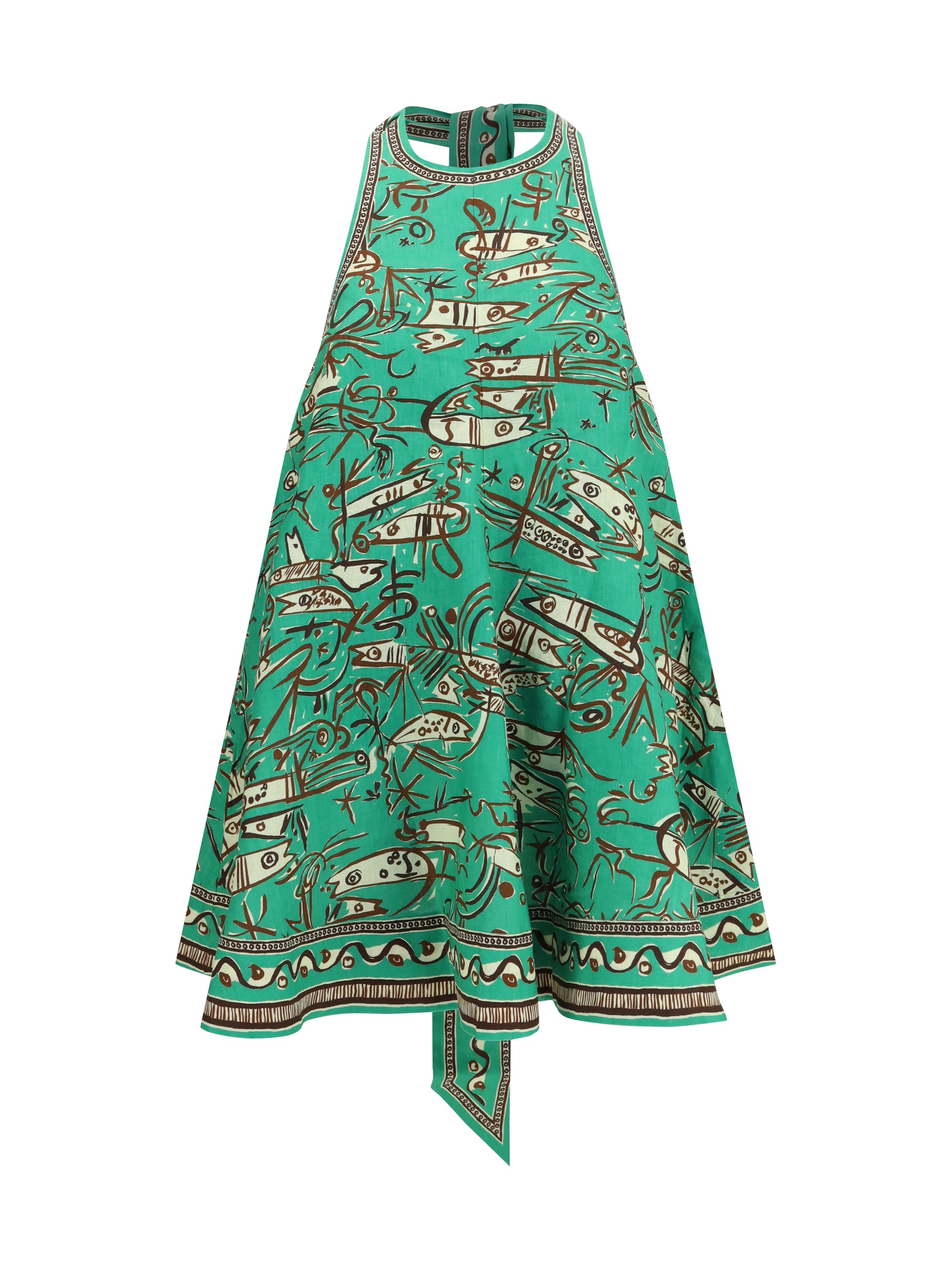 fish sticks mini linen dress