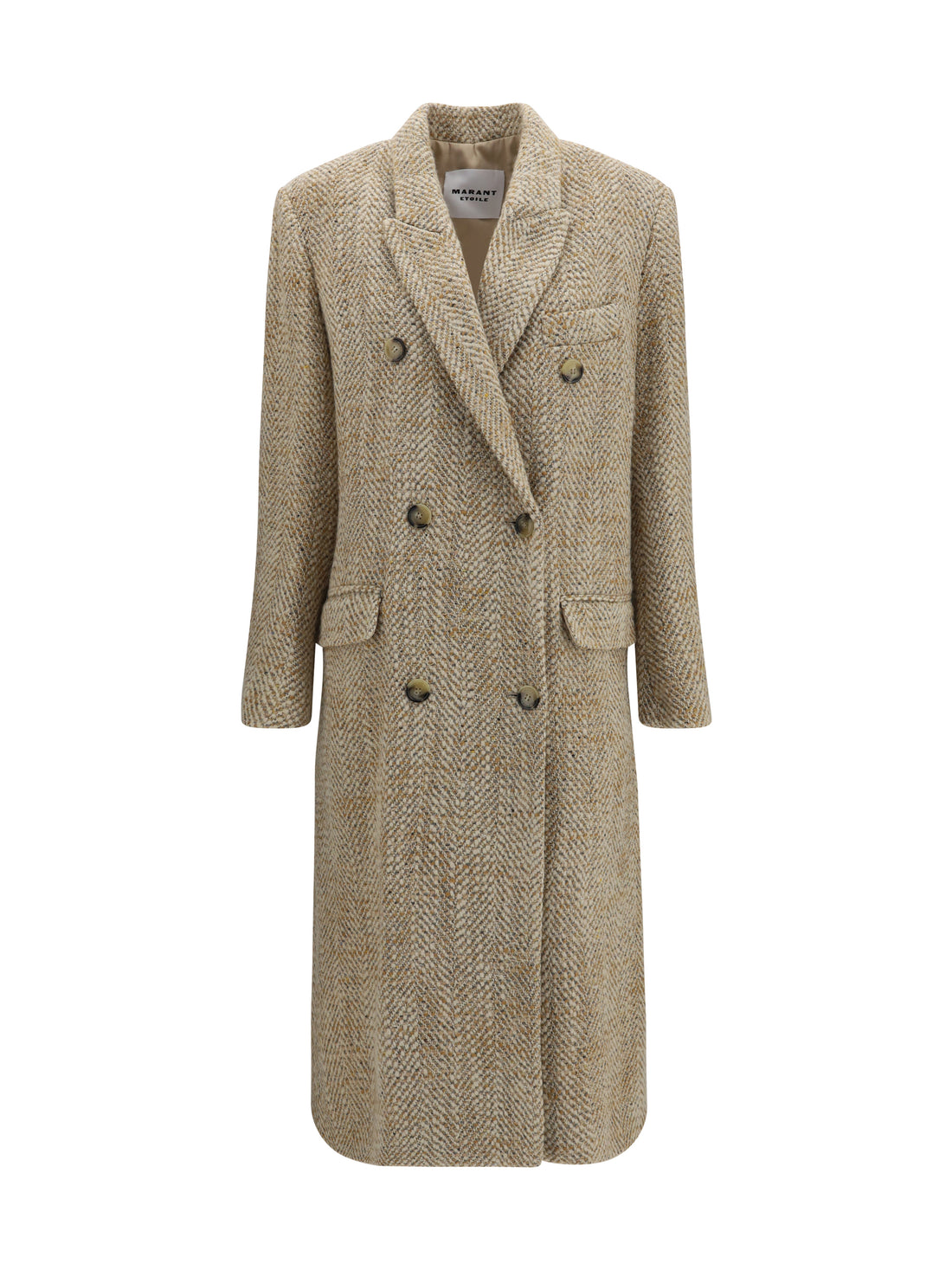 MARANT ETOILE 34 pilda herringbone wool-blend coat
