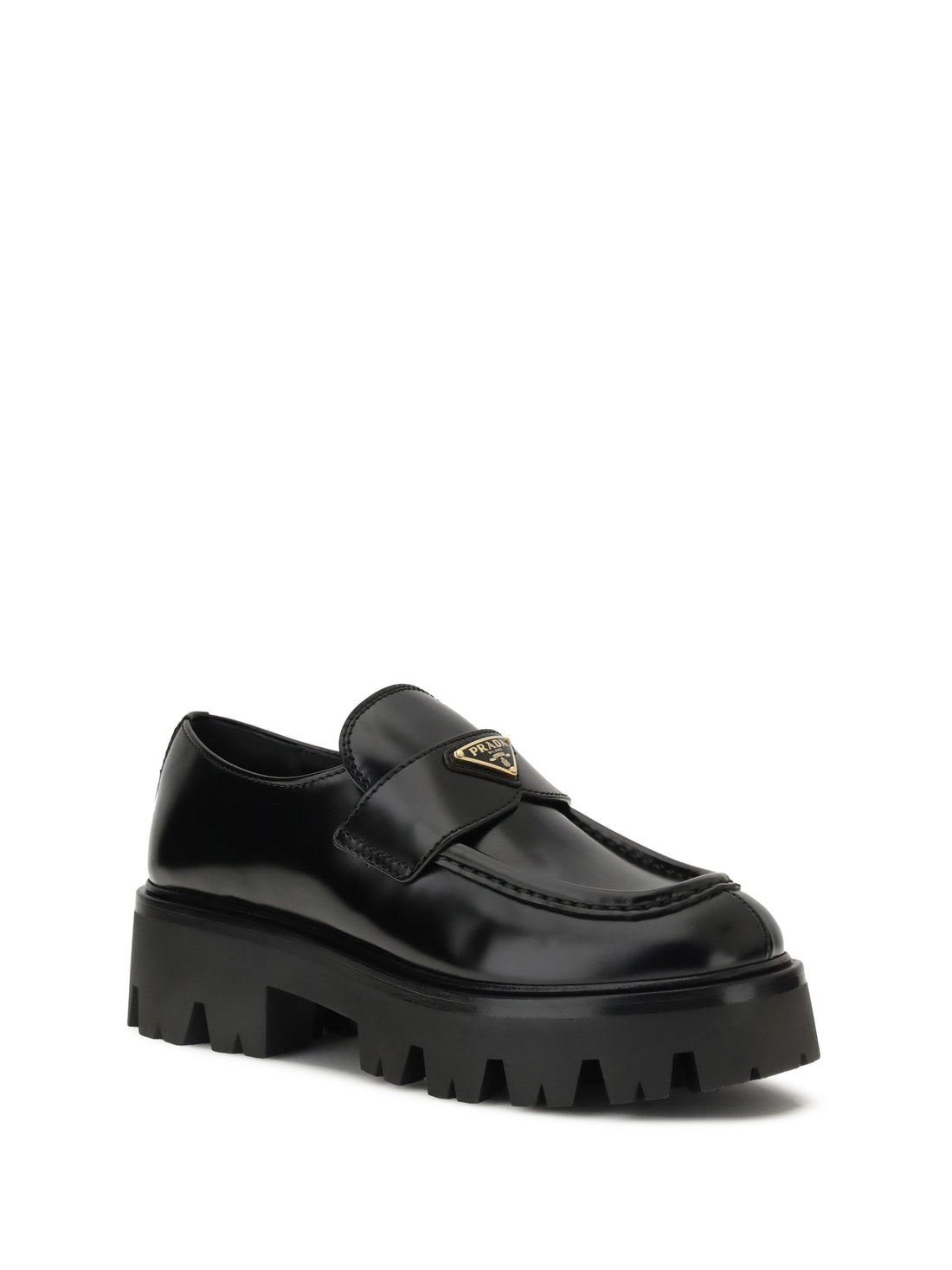 PRADA 38.5 leather monolith loafers