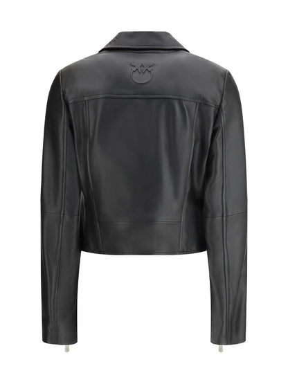 PINKO 40 leather biker jacket 