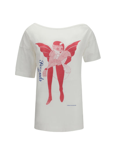 slant t-shirt with cybernetic demon print