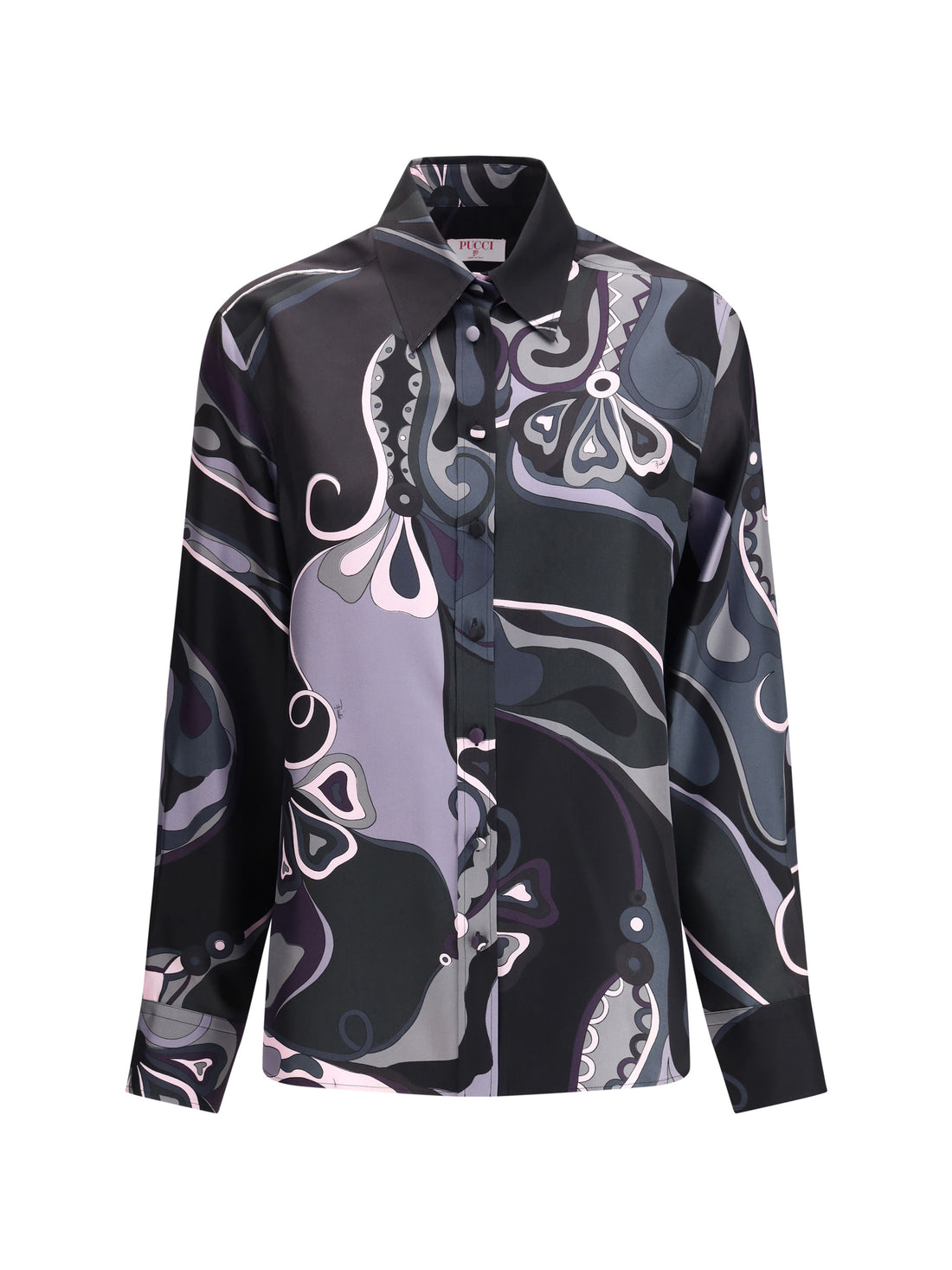 PUCCI 40 silk shirt with abstract print