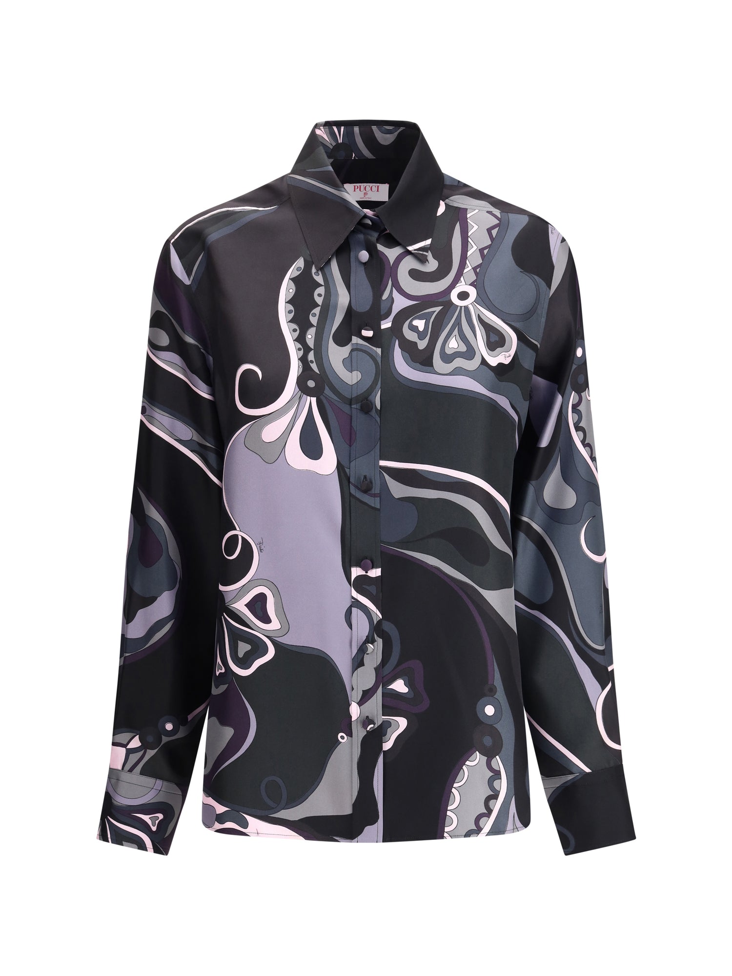 PUCCI 40 silk shirt with abstract print