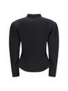 tailored wool-blend v-neck jacket