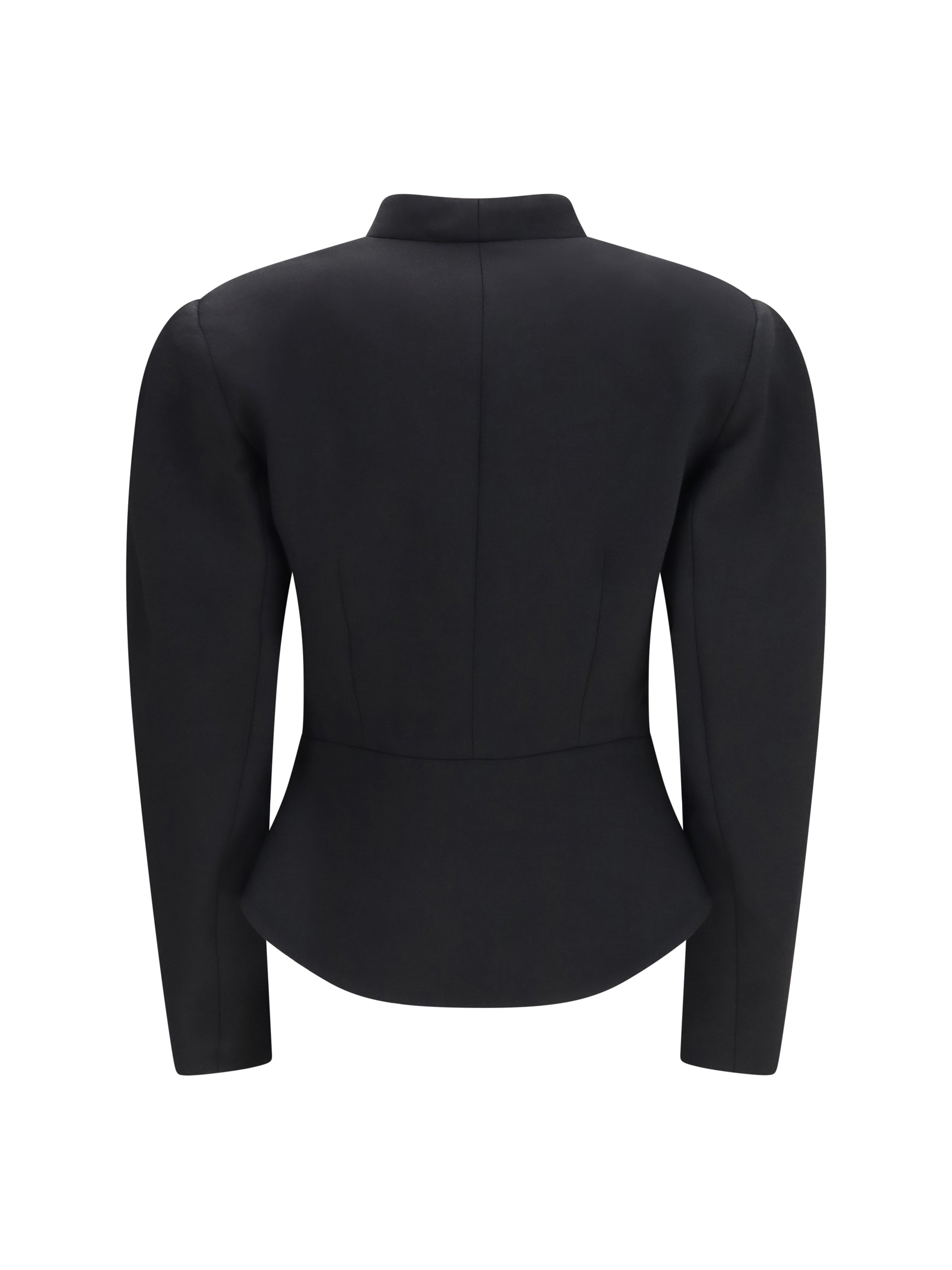 tailored wool-blend v-neck jacket