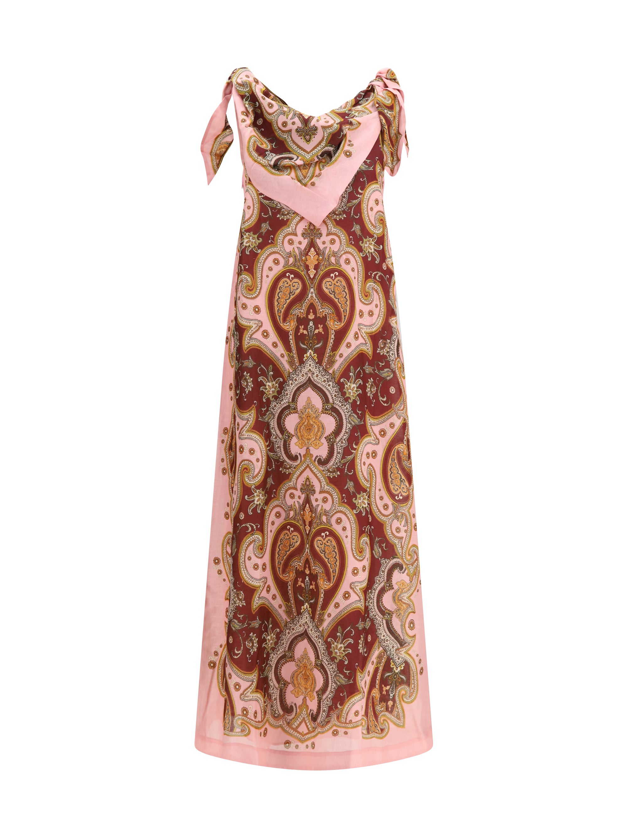porter linen-blend dress with bandana detail
