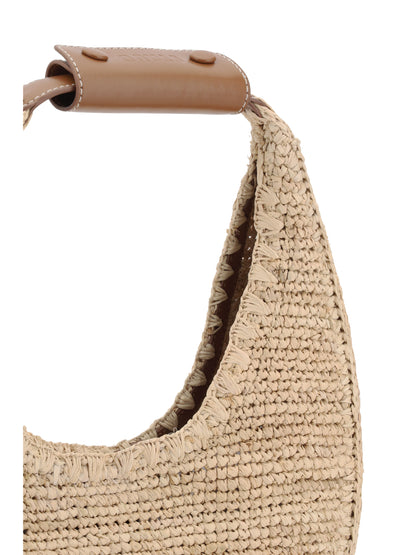STAUD OS moon raffia tote bag