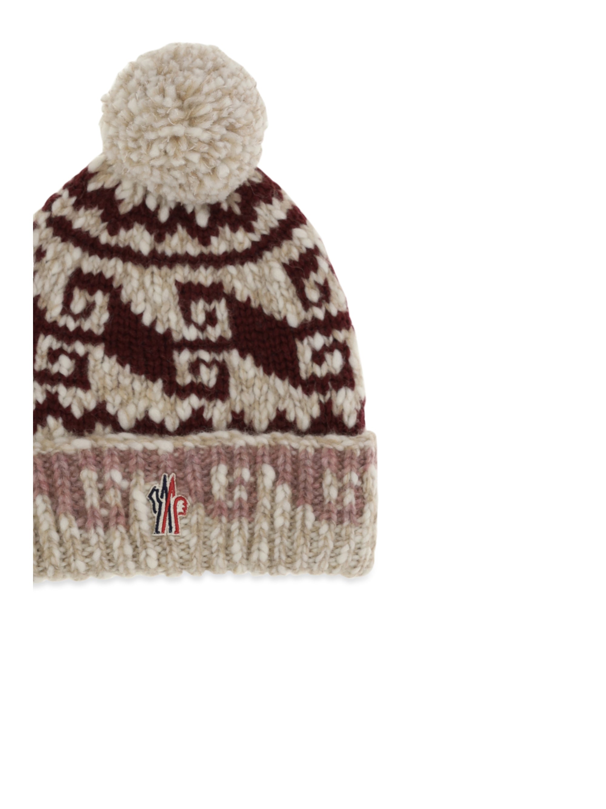 wool-alpaca blend beanie with pom-pom
