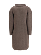 ELLA L semi-long sweater with a front hook-and-eye closure