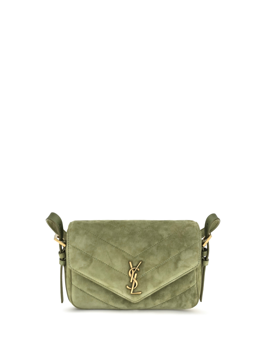 SAINT LAURENT OS small loulou matelassé suede shoulder bag