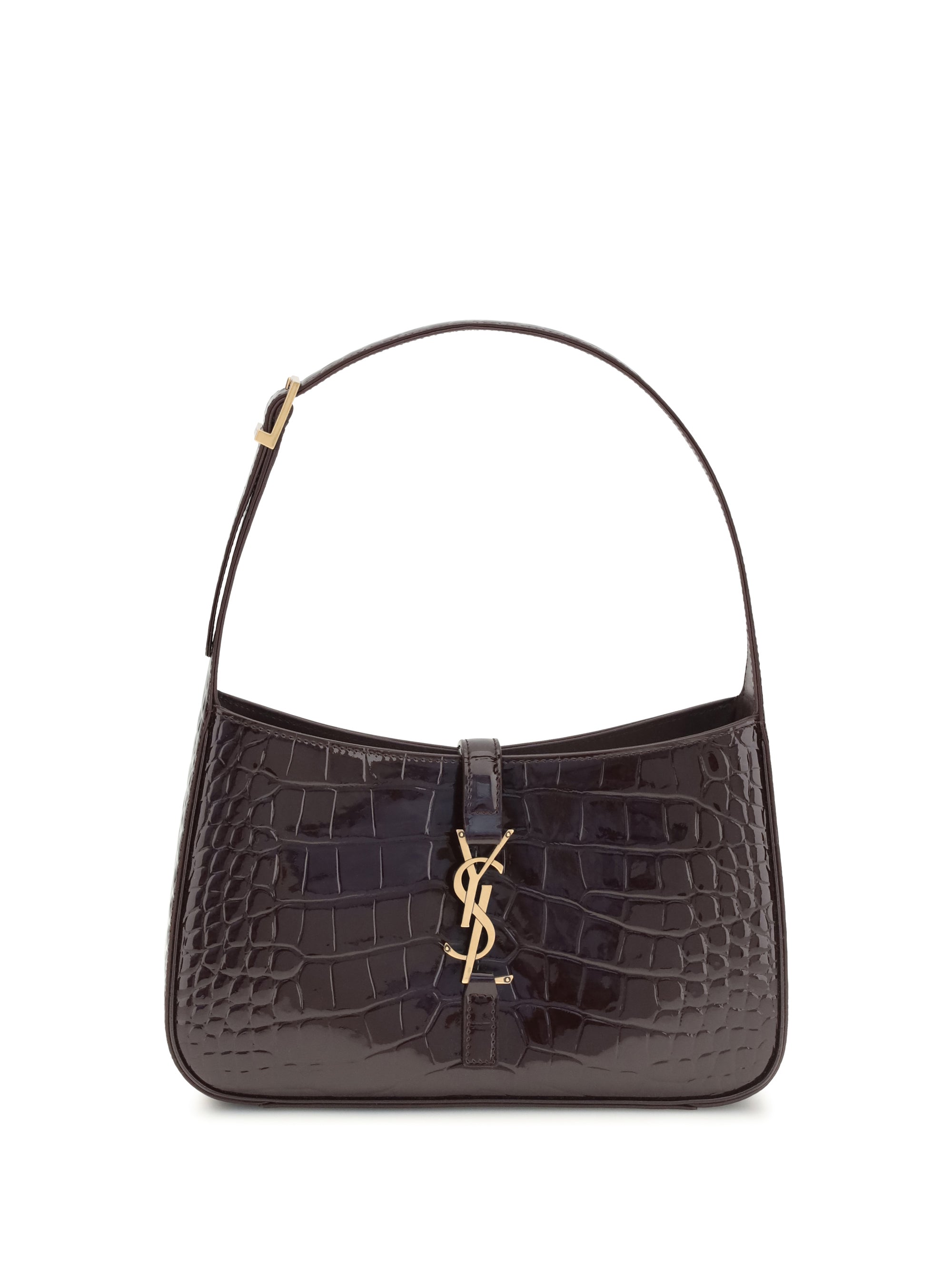 shoulder bag 5 à 7 in vernice goffrata coccodrillo