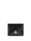 leather card holder with orb logo