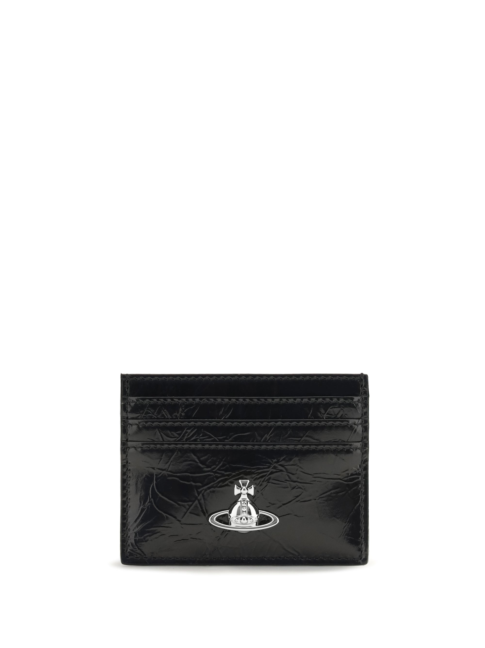 leather card holder with orb logo