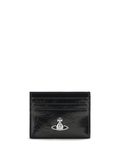 leather card holder with orb logo