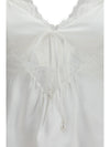 cropped top with lace inserts
