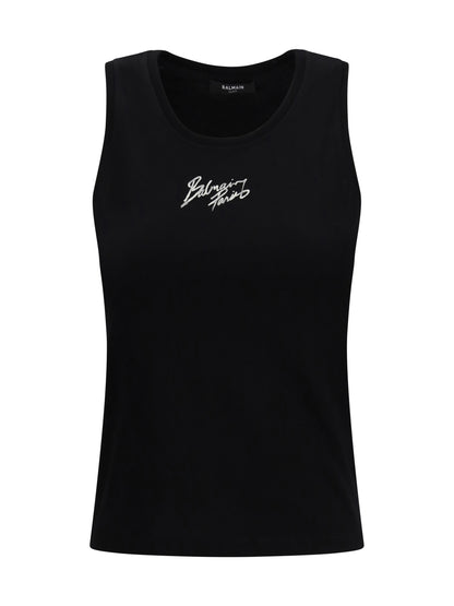 BALMAIN L paris brush print tank top