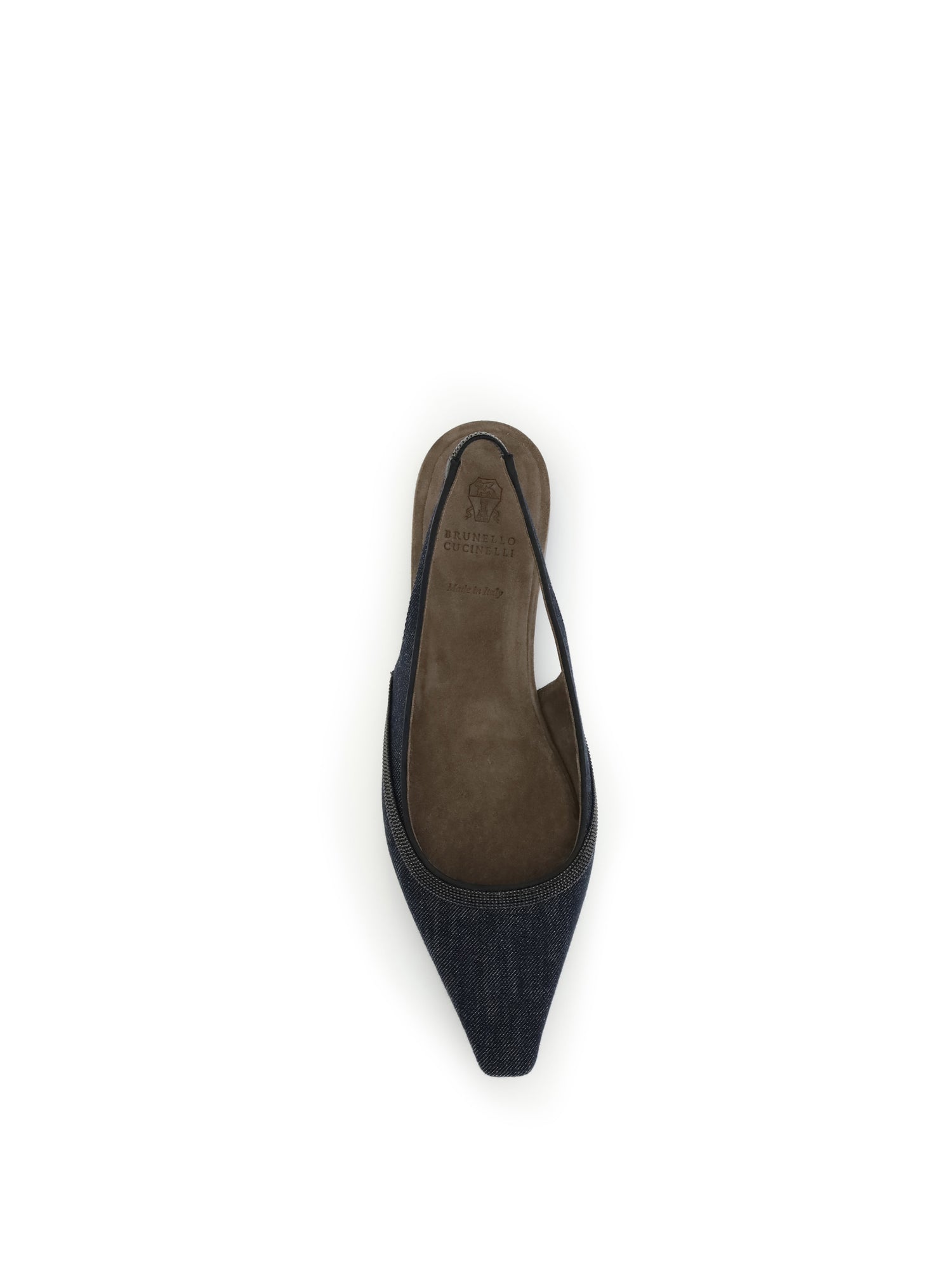 BRUNELLO CUCINELLI 36 denim slingback ballerinas