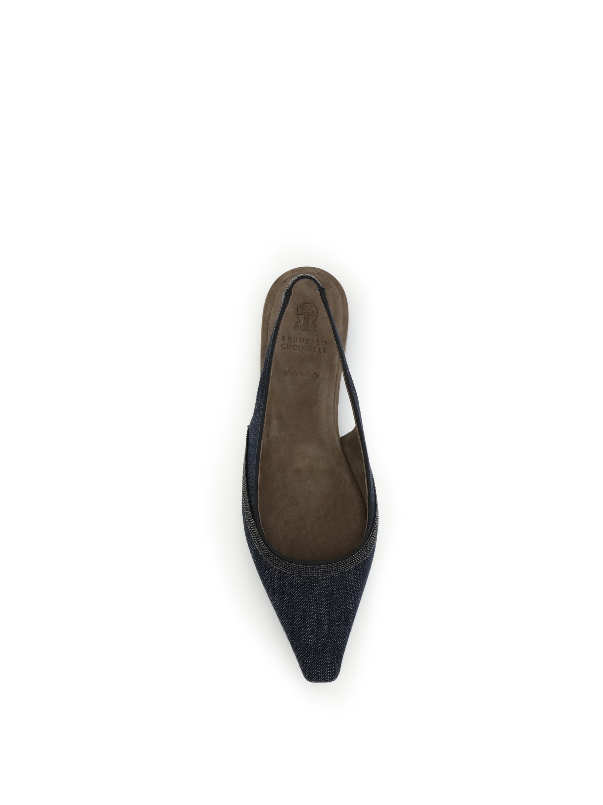 BRUNELLO CUCINELLI 36 denim slingback ballerinas