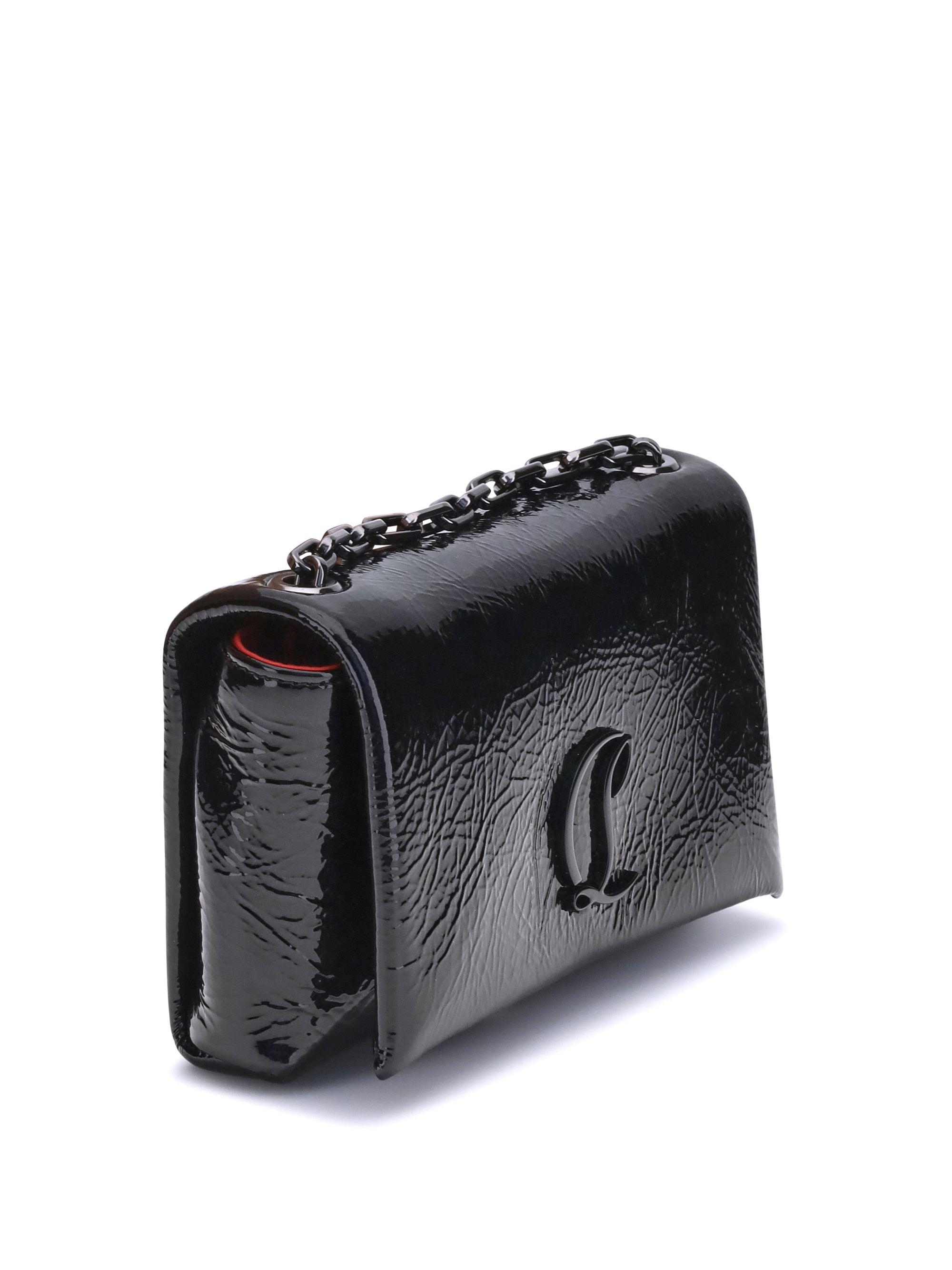 patent leather shoulder bag