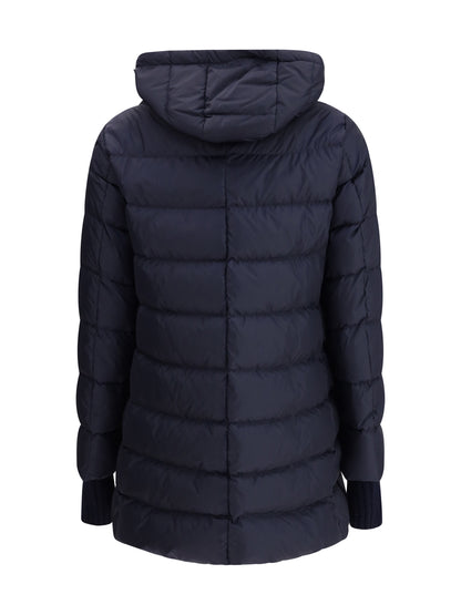 HERNO 40 hooded down jacket in dark blue