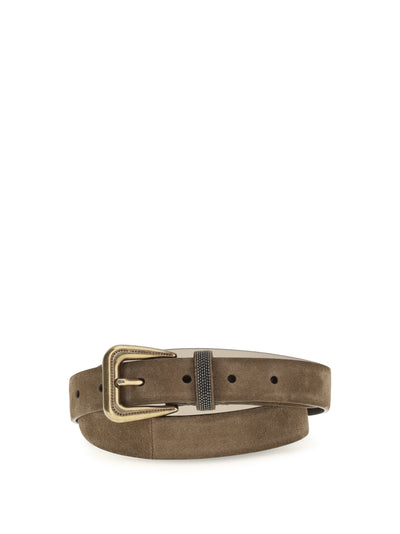 suede belt with monili detail