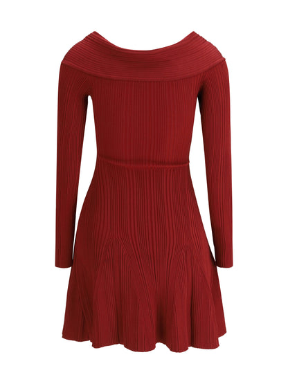 SELF-PORTRAIT M viscose knit mini dress