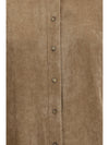 snap-button shirt in cashmere blend