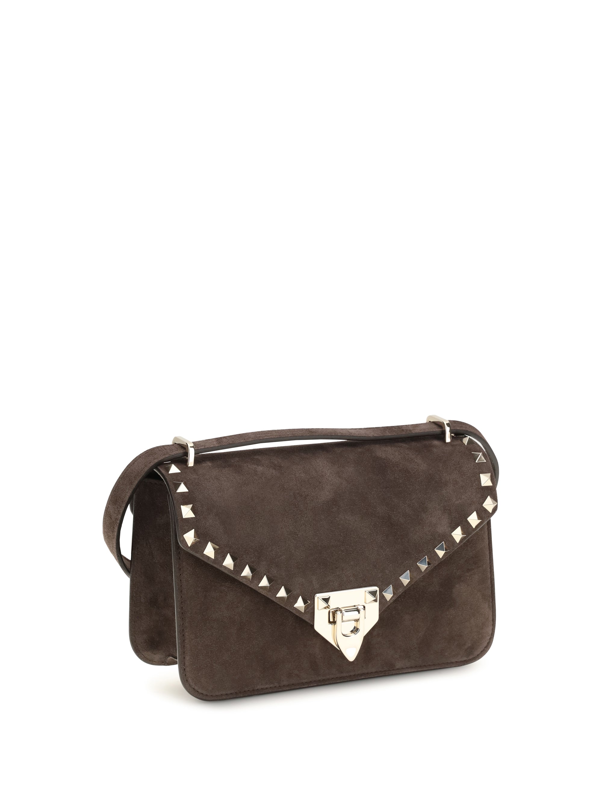 rockstud mini suede shoulder bag