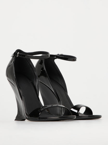FERRAGAMO 10½ vidette patent leather sandals with wedge