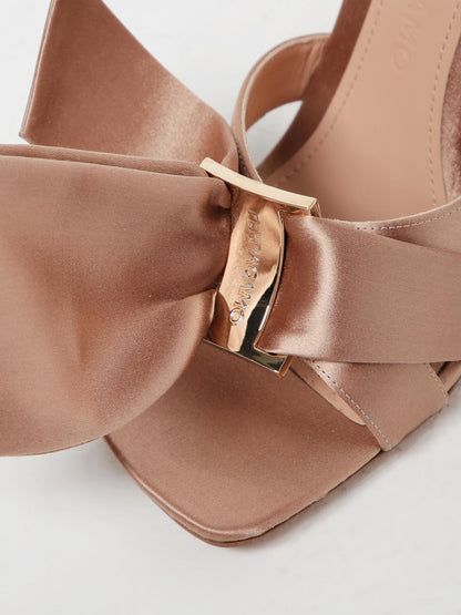 FERRAGAMO 6 helena sandals in satin with bow