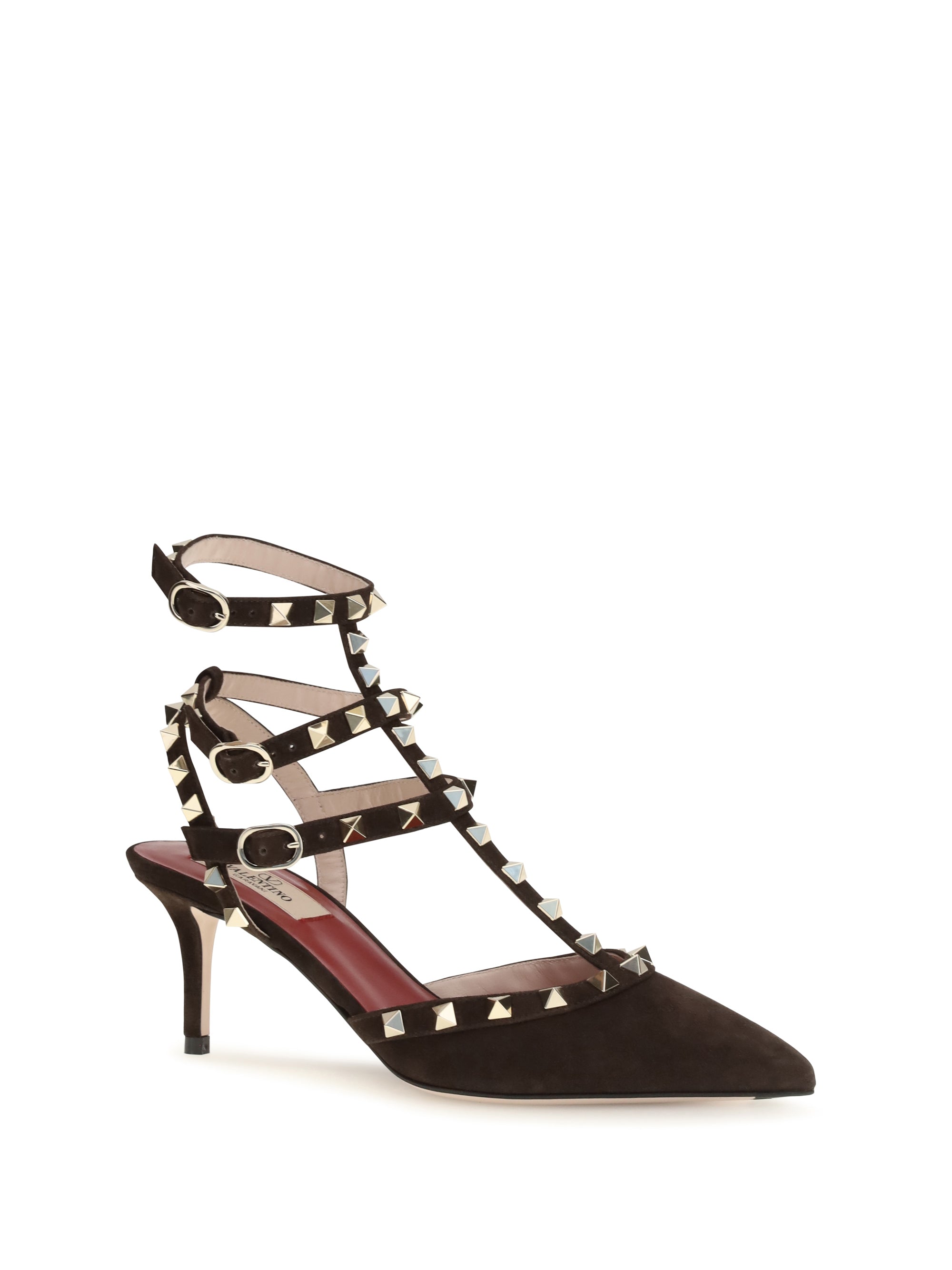 rockstud suede pumps