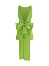 satin dress with back bow